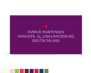 Empfängeraufkleber "von Herzen"