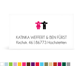 Empfängeraufkleber "Mann & Frau"