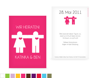 Save-the-Date Karte „Mann & Frau“