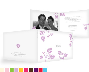 Dankeskarte Hochzeit „Blattzart“