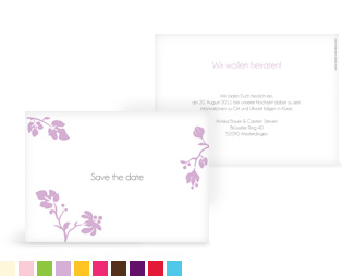 Save-the-Date Karte „Blattzart“