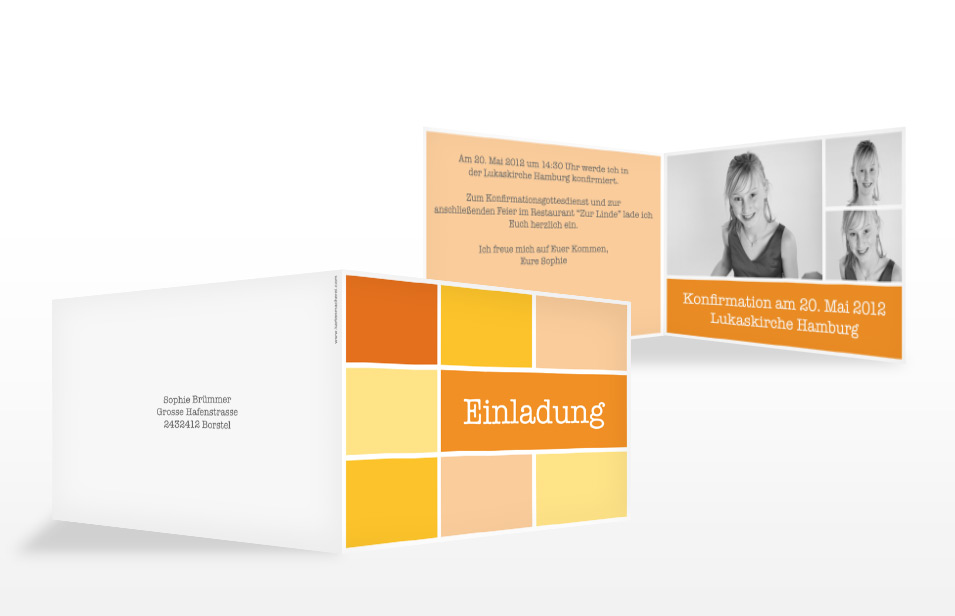 Konfirmationseinladung "Würfel"