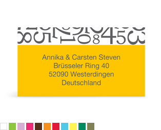 Empfängeraufkleber "Zahlen"