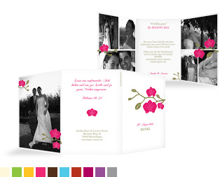 Dankeskarte Hochzeit "Orchidee"