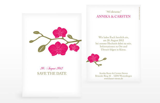 Save-the-Date Karte "Orchidee" Save-the-Date Karte "Orchidee"