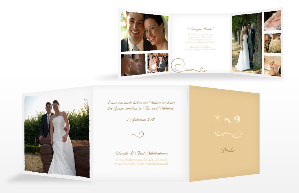 Dankeskarte Hochzeit "Beach"