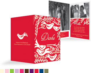 Dankeskarte Hochzeit "Birdsong"