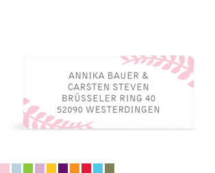 Absenderaufkleber "Camelia"