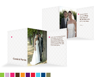 Dankeskarte Hochzeit "Herzchen"
