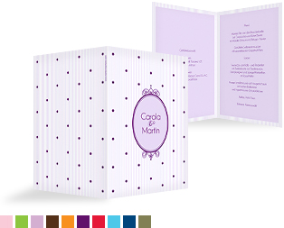 Menükarte Hochzeit "Punkte"