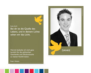 Danksagungskarte Konfirmation „Taube“