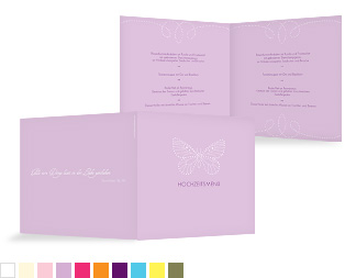 Menükarte Hochzeit "Schmetterling"
