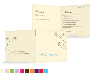 Menükarte Hochzeit "Roses"