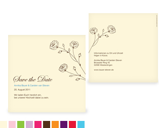 Save-the-Date Karte "Roses"