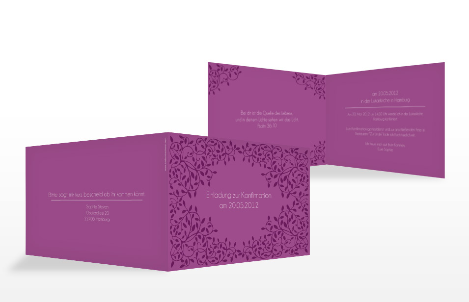 Konfirmationseinladung "Romance"