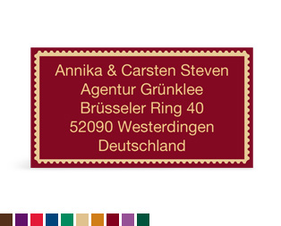 Empfängeraufkleber „Briefmarke“