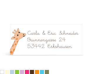 Absenderaufkleber „Giraffe“