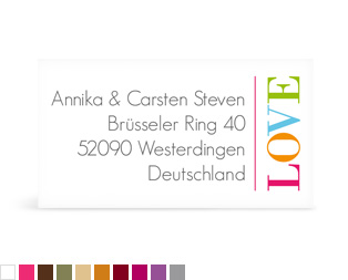Empfängeraufkleber "LOVE"