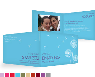 Einladungskarte Hochzeit "Pusteblume"