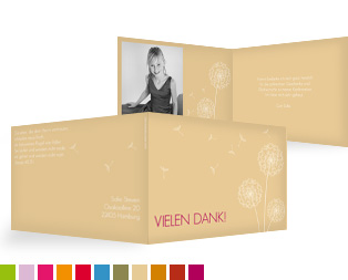 Dankeskarte Konfirmation "Pusteblume"