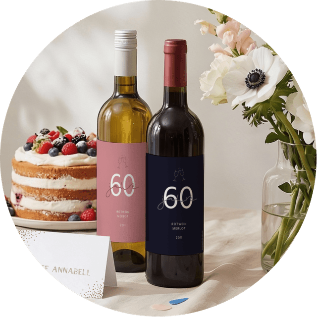 Weinetiketten Geburtstag