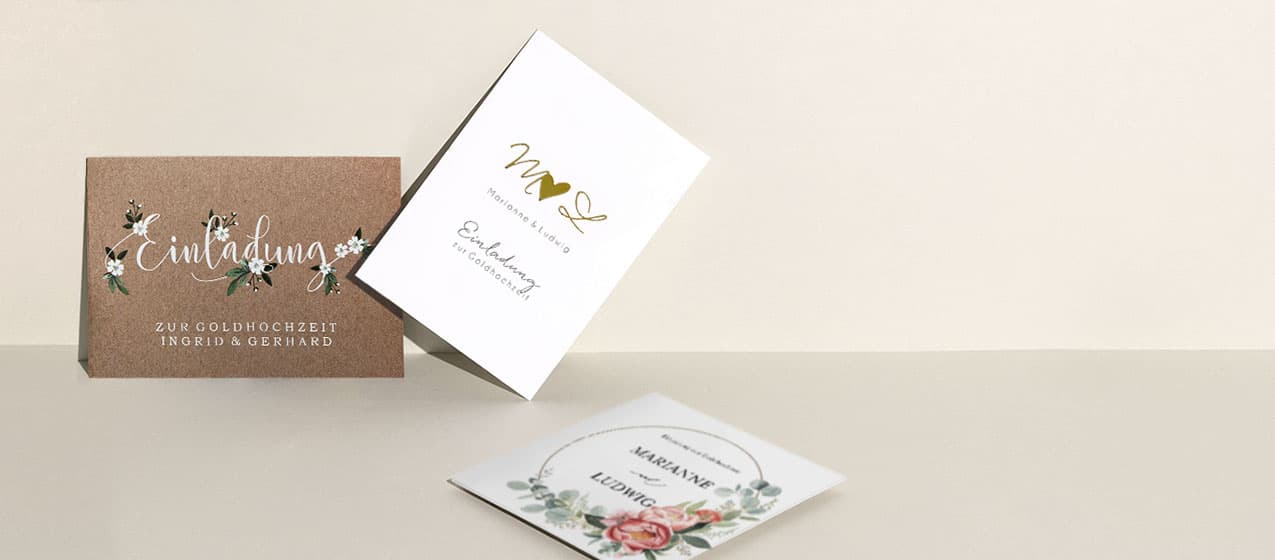 Einladungskarten Goldene Hochzeit