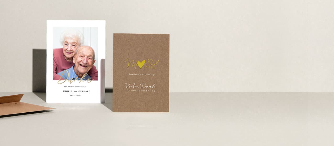 Dankeskarten Goldene Hochzeit