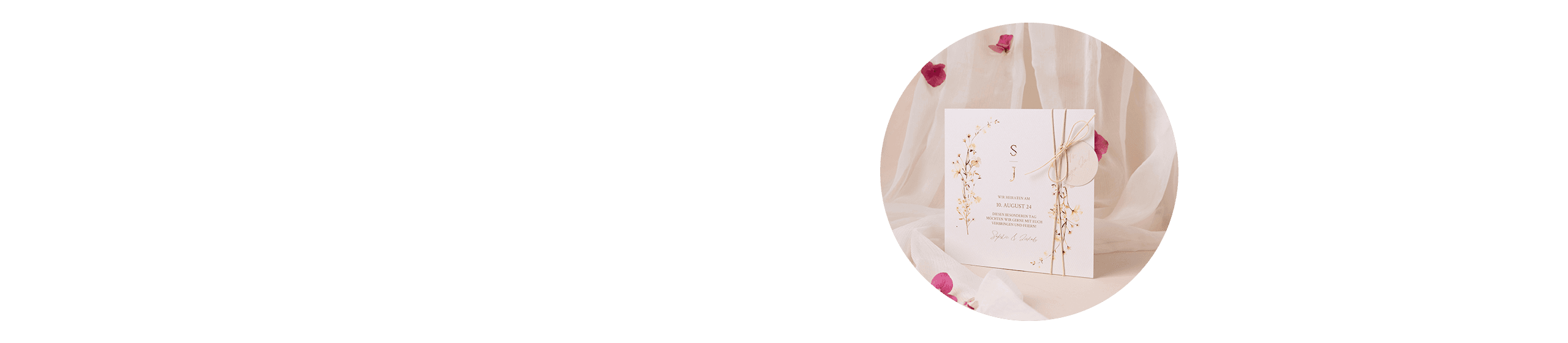 Hochzeitseinladungen mit pinken Blüten