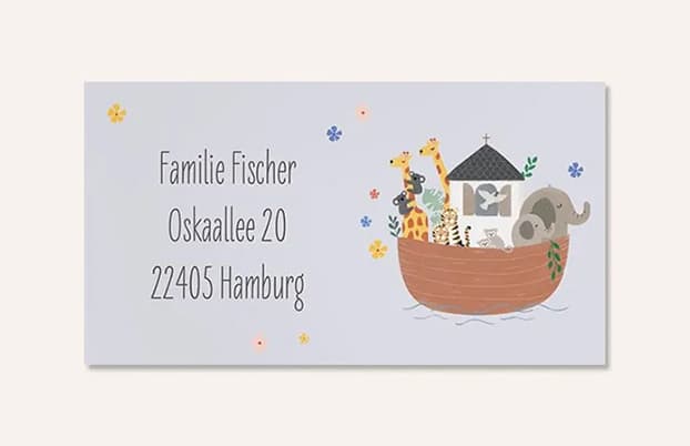 Empfängeraufkleber für Taufkarten