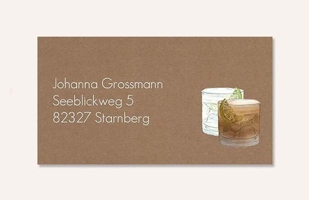 Empfängeraufkleber für Geburtstagskarten