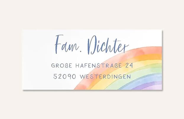 Absenderaufkleber für Taufkarten