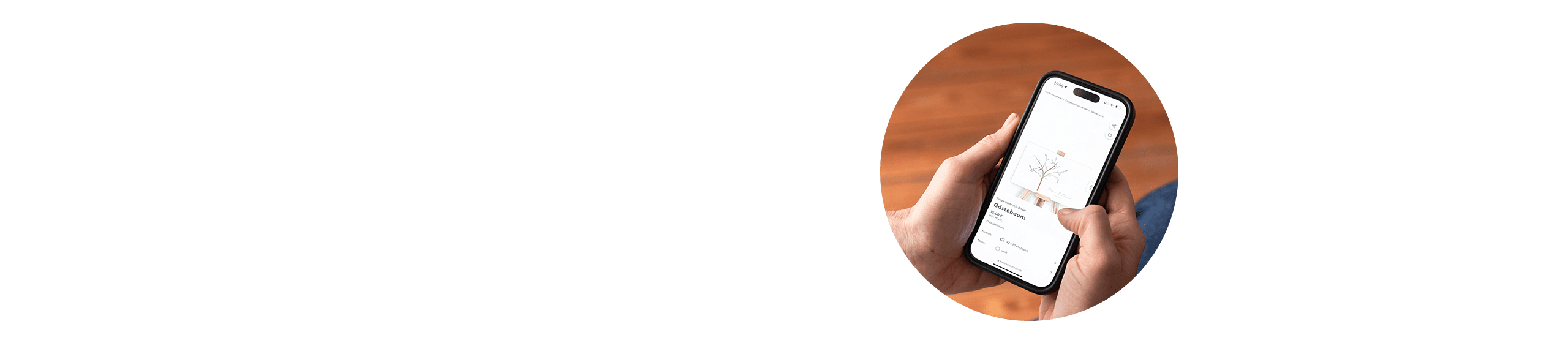 Fingerabdruck-Poster online gestalten: Ansicht des Konfigurators am Handy