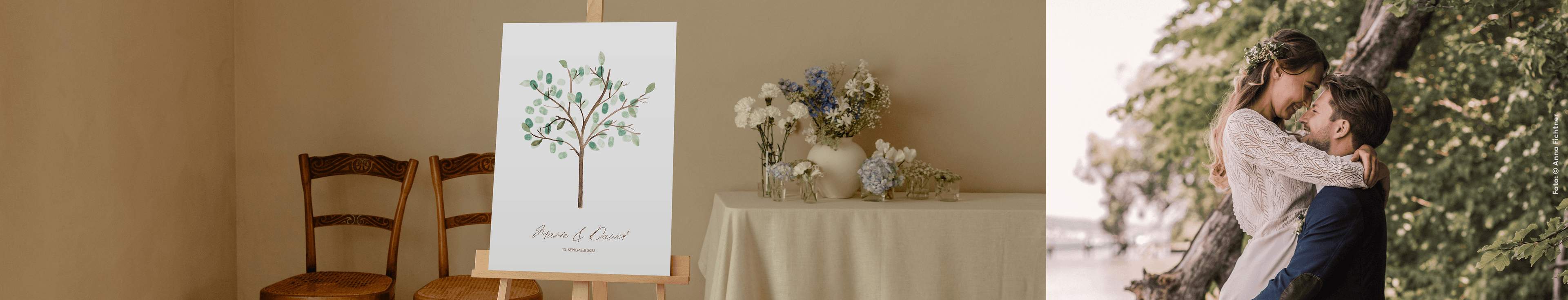 Fingerabdruck Poster zur Hochzeit