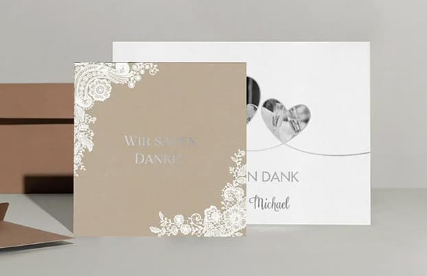 Dankeskarten Silberhochzeit
