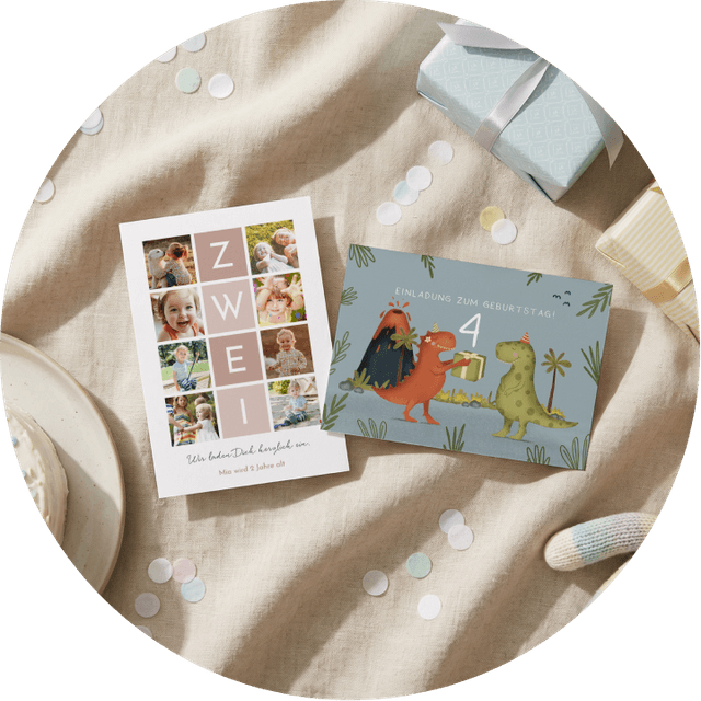 Unisex-Einladungen für Kindergeburtstage