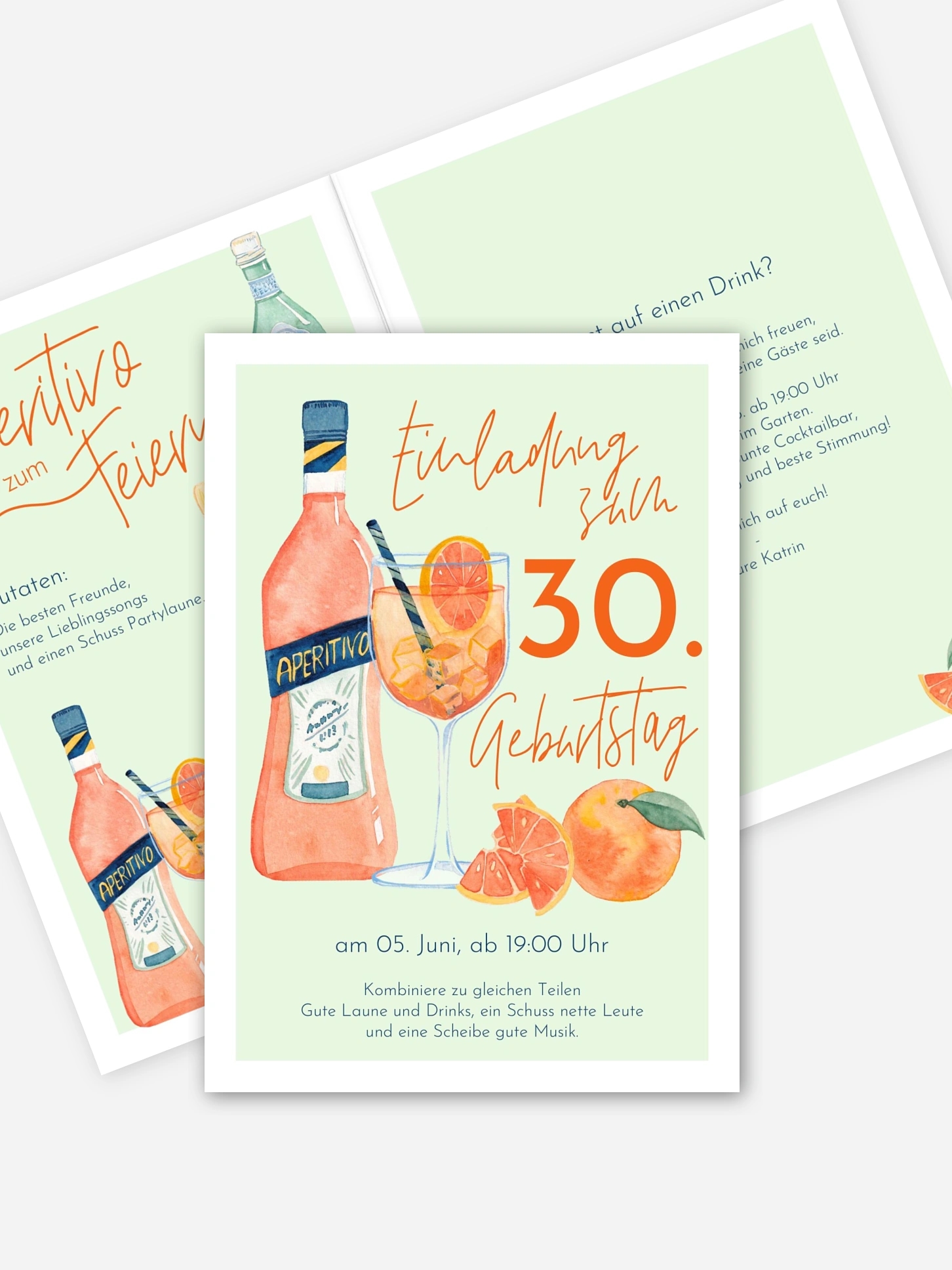 Einladung 30. Geburtstag Aperitivo