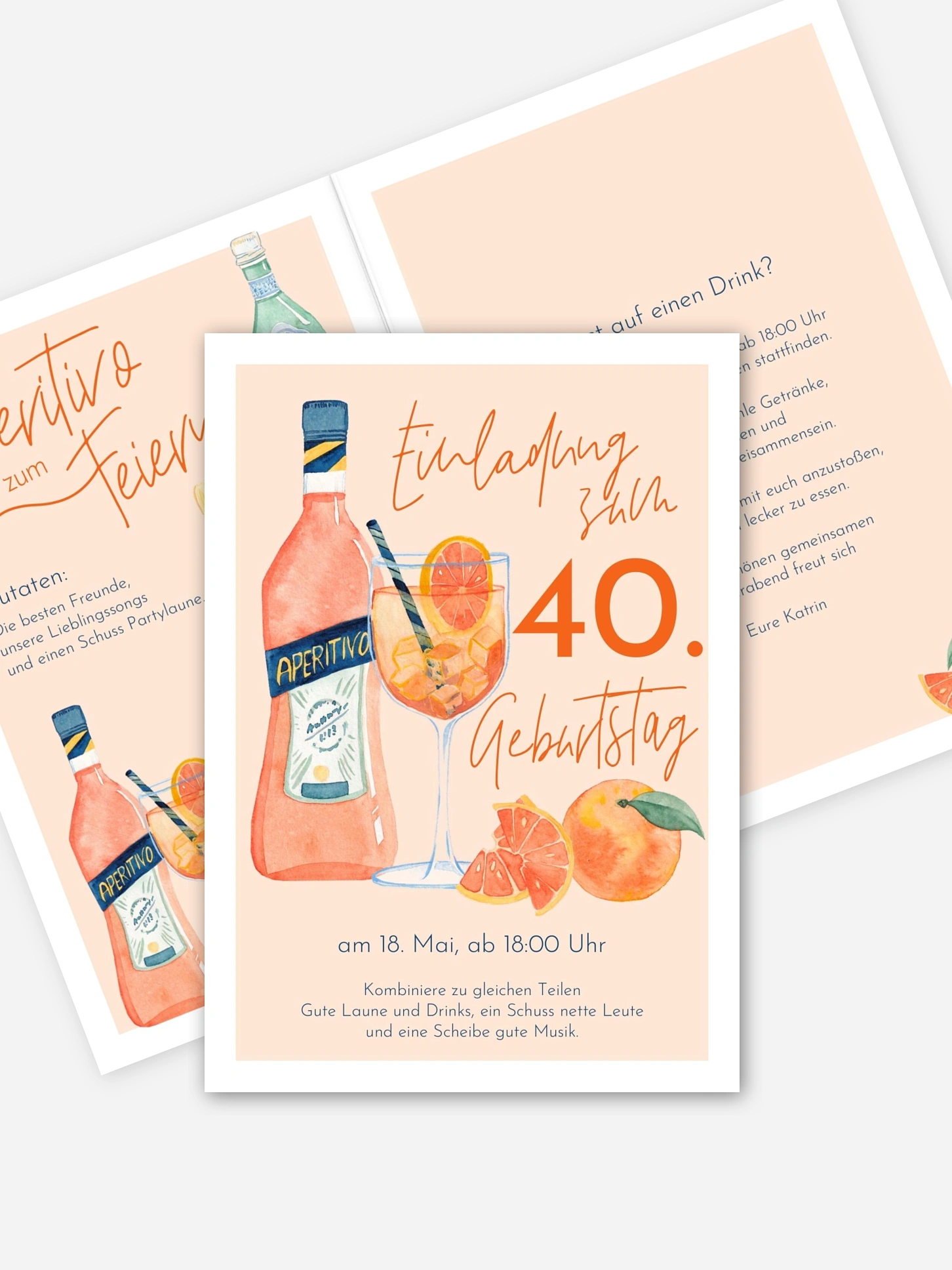 Einladung 40. Geburtstag Aperitivo