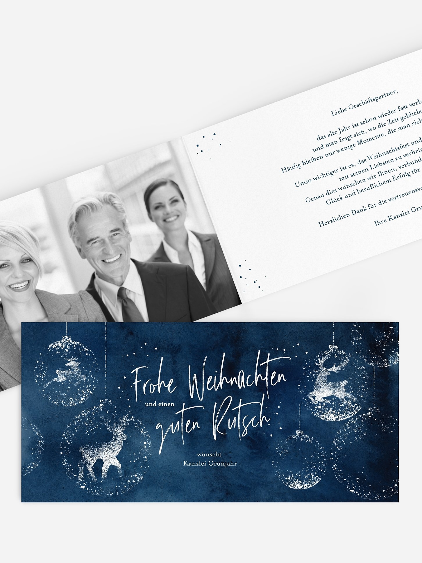 Geschäftliche Weihnachtskarte Reindeer Sparkle