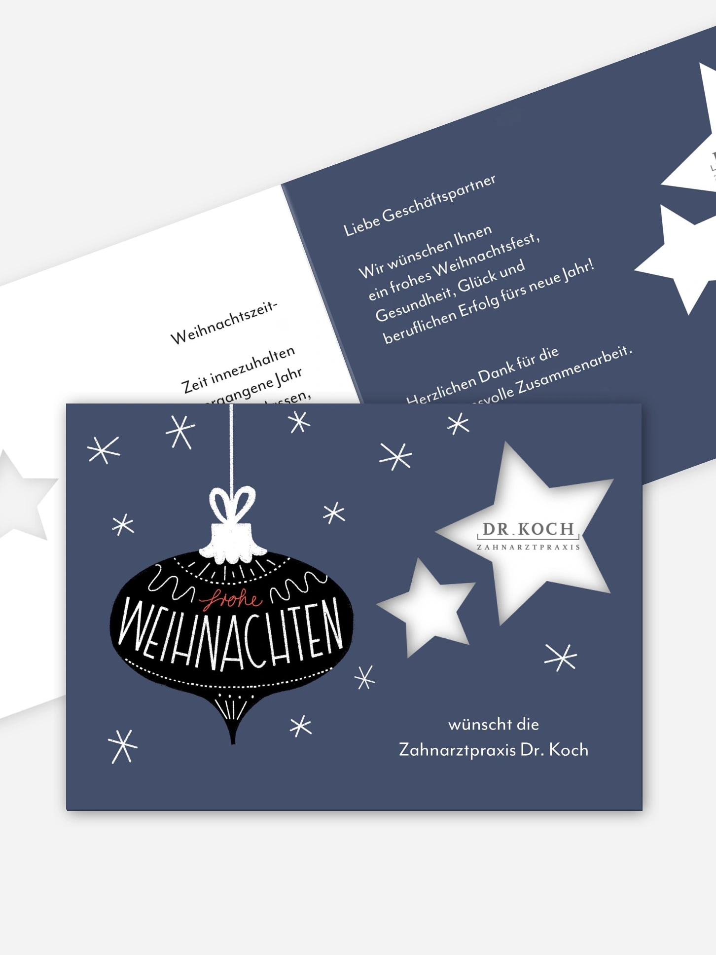 Geschäftliche Weihnachtskarte Kugel Trio (gestanzt)
