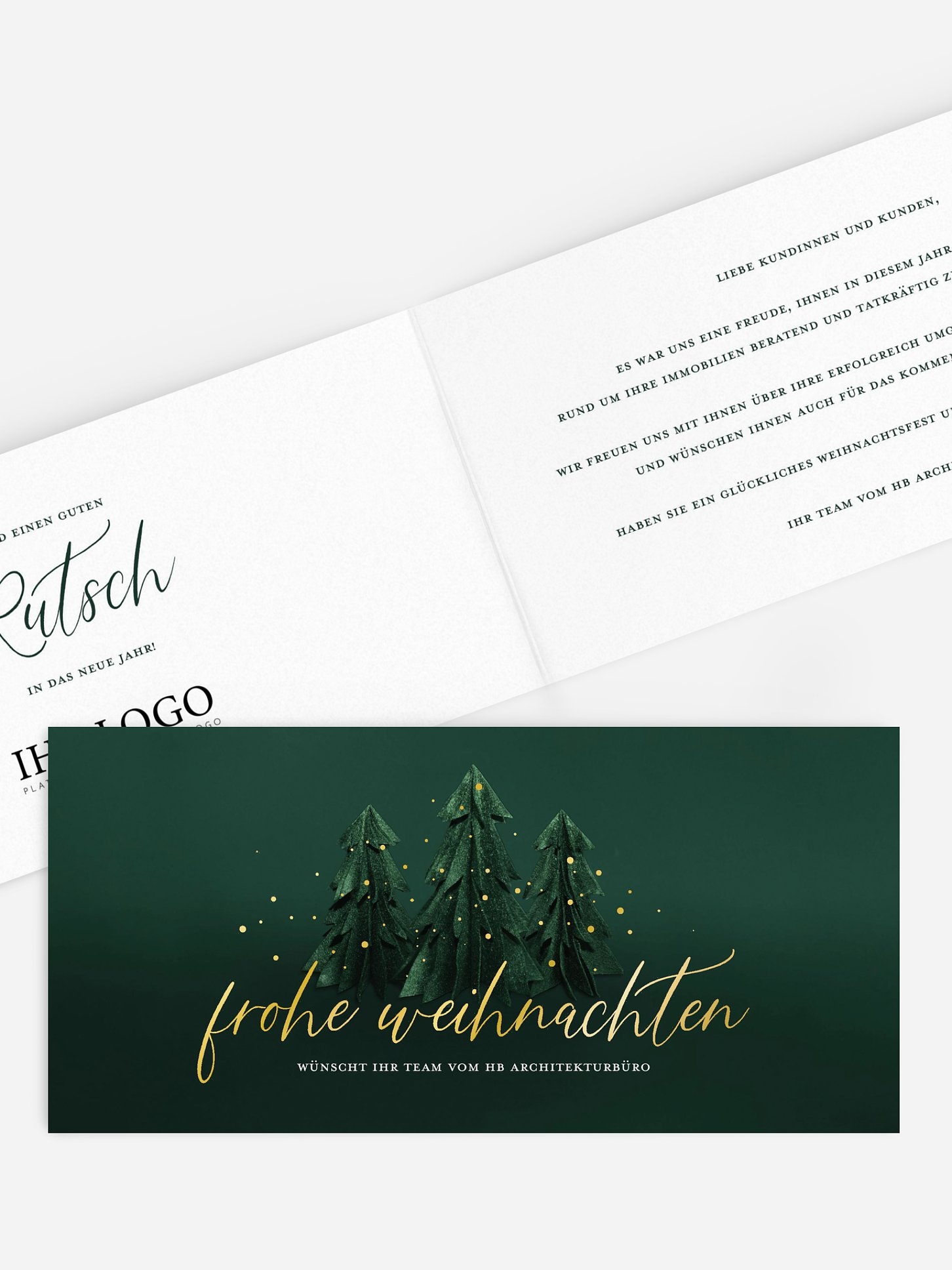 Geschäftliche Weihnachtskarte Felt Forest