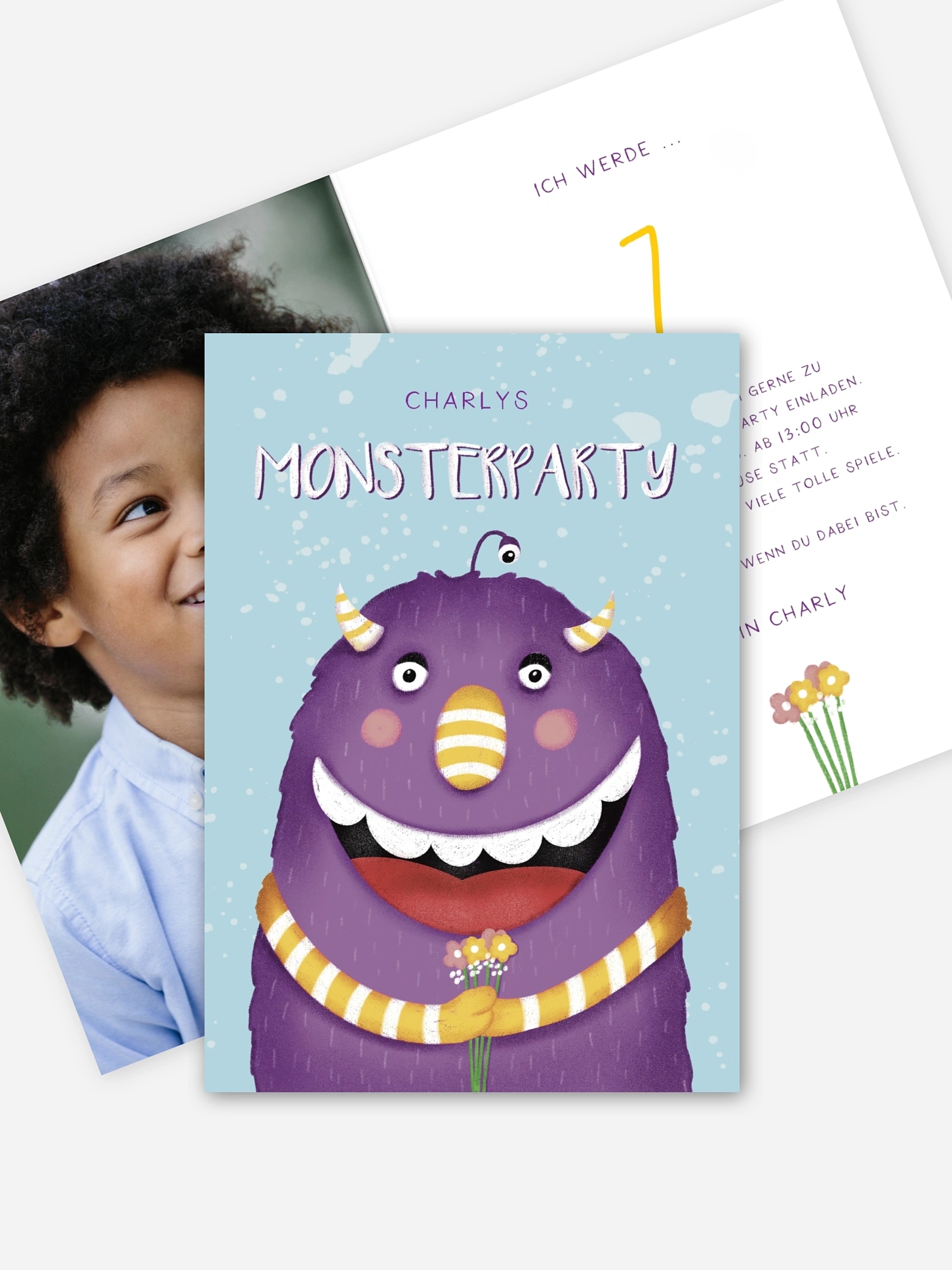 Kindergeburtstagseinladung Monsterparty