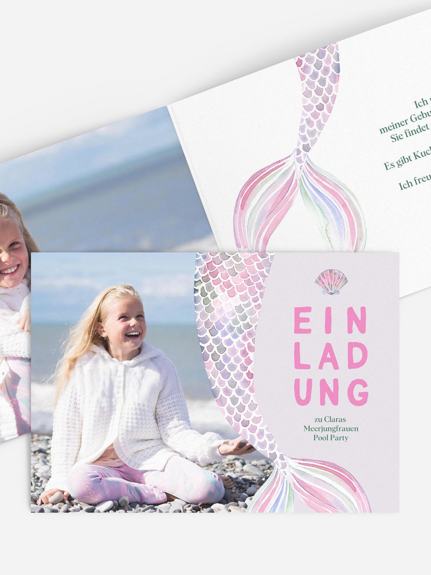 Kindergeburtstagseinladung Meerjungfrau