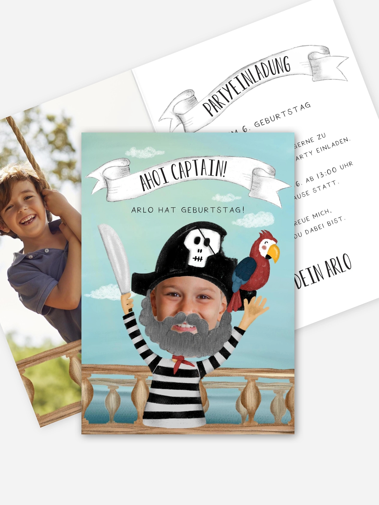 Kindergeburtstagseinladung Pirate Captain