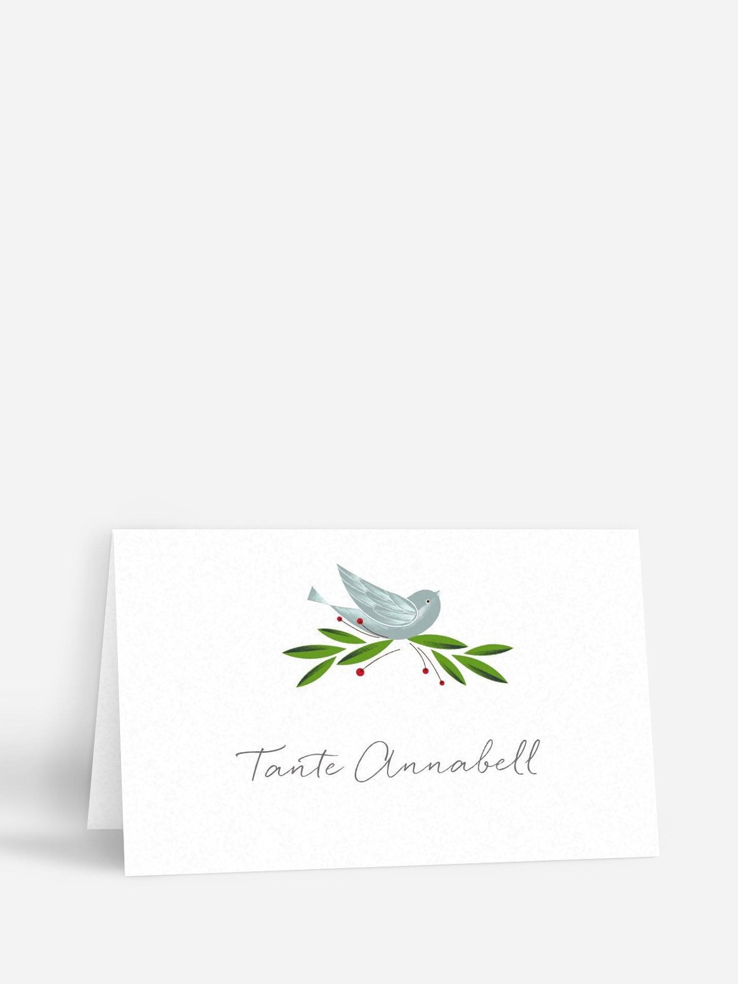 Tischkarte Taufe Vogelnest