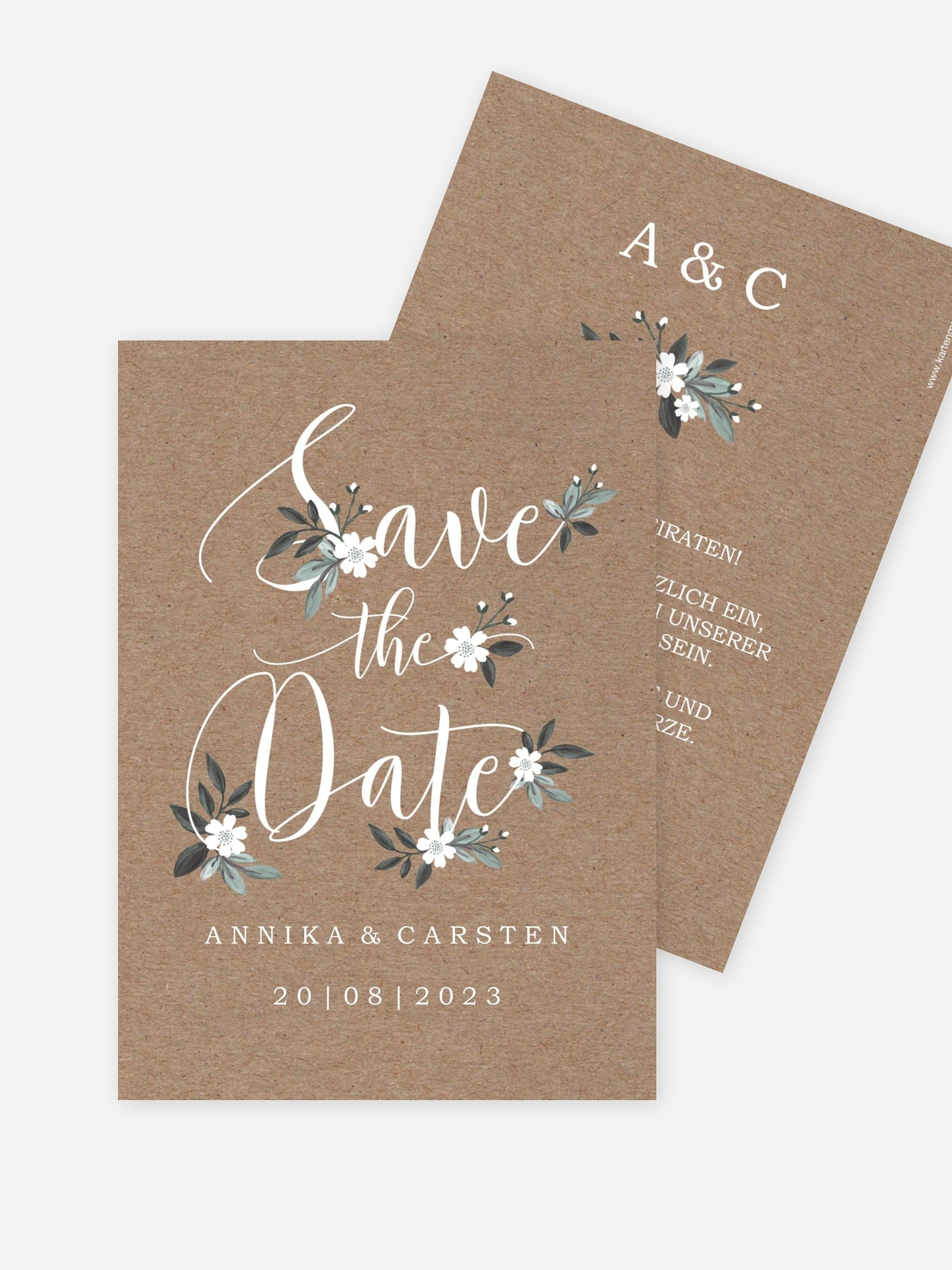Save-the-Date Karte Rustic Flowers