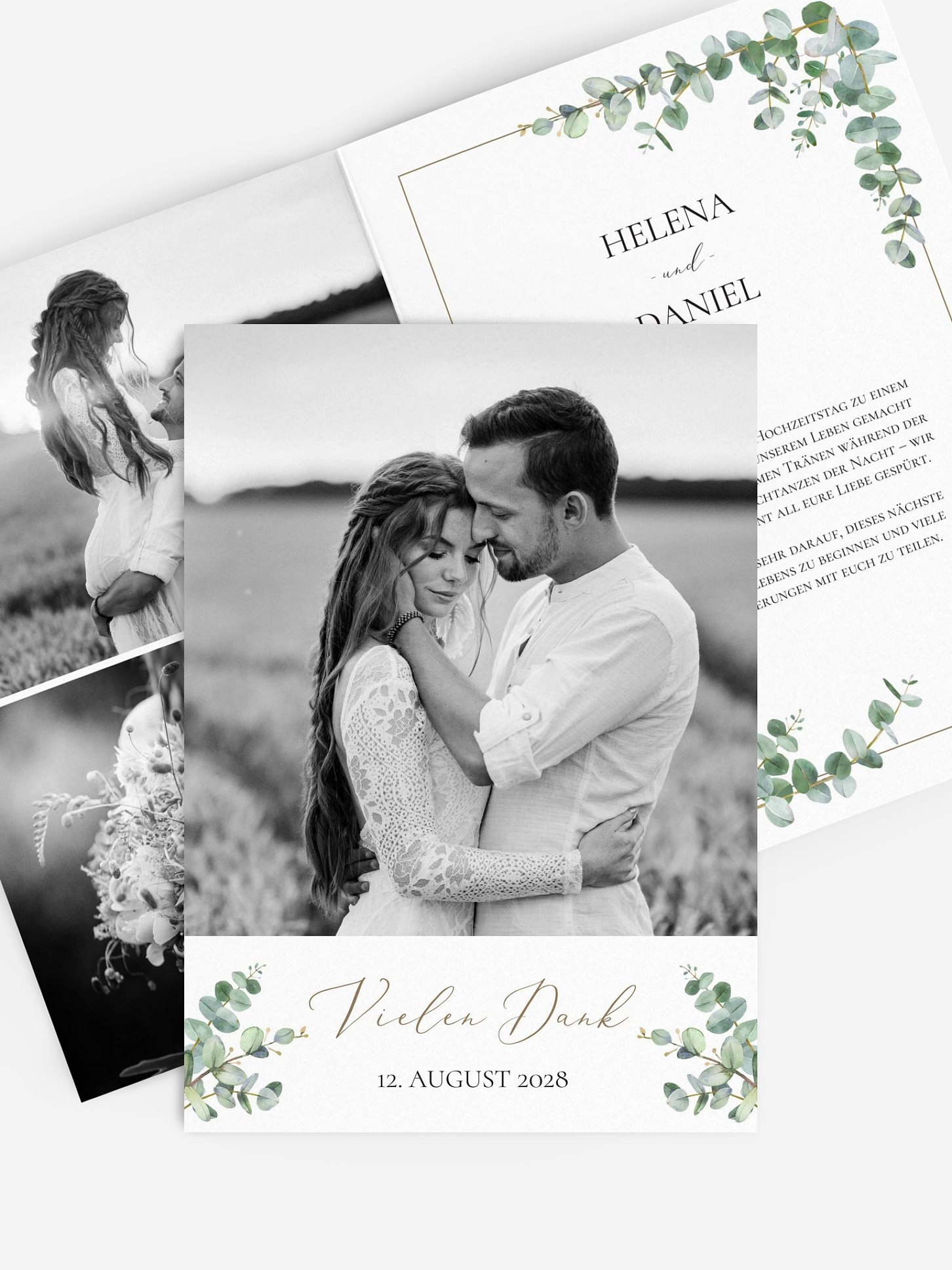 Dankeskarte Hochzeit Natural Greenery