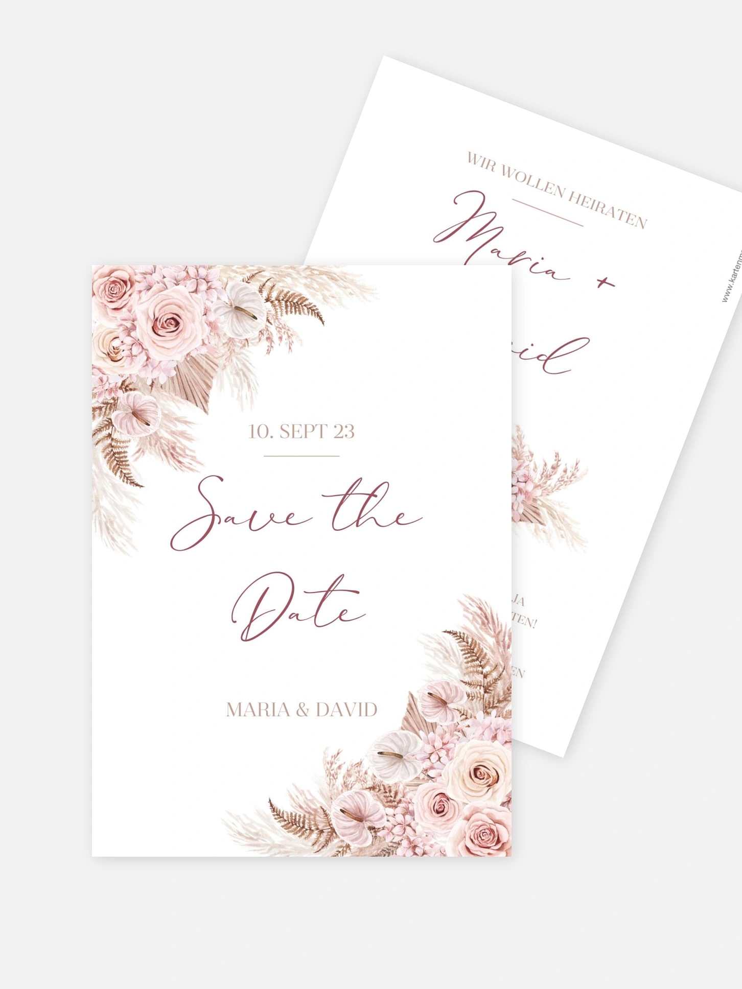 Save-the-Date Karte Blush Bloom
