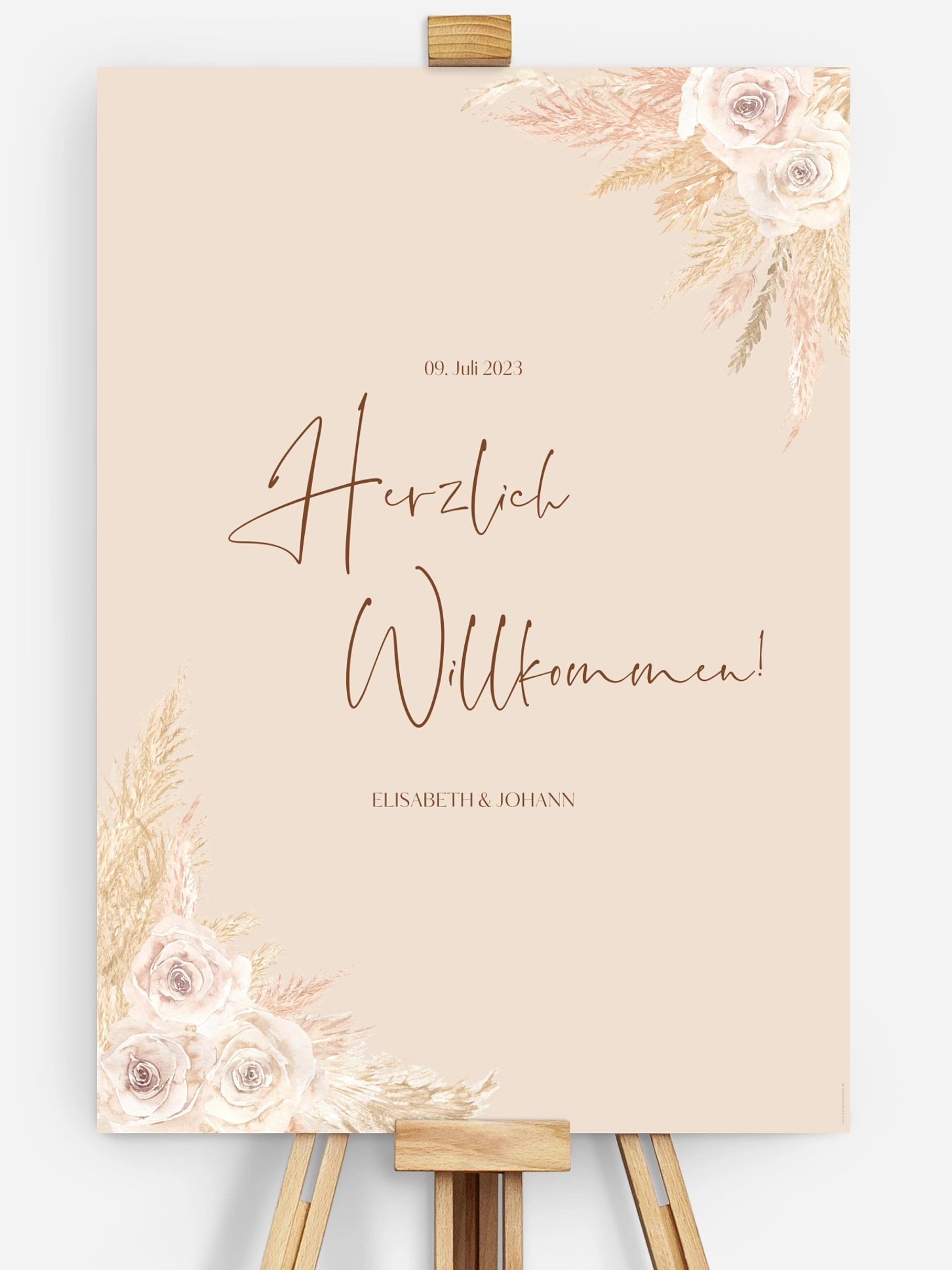 Willkommensschild Dreamy Pampas