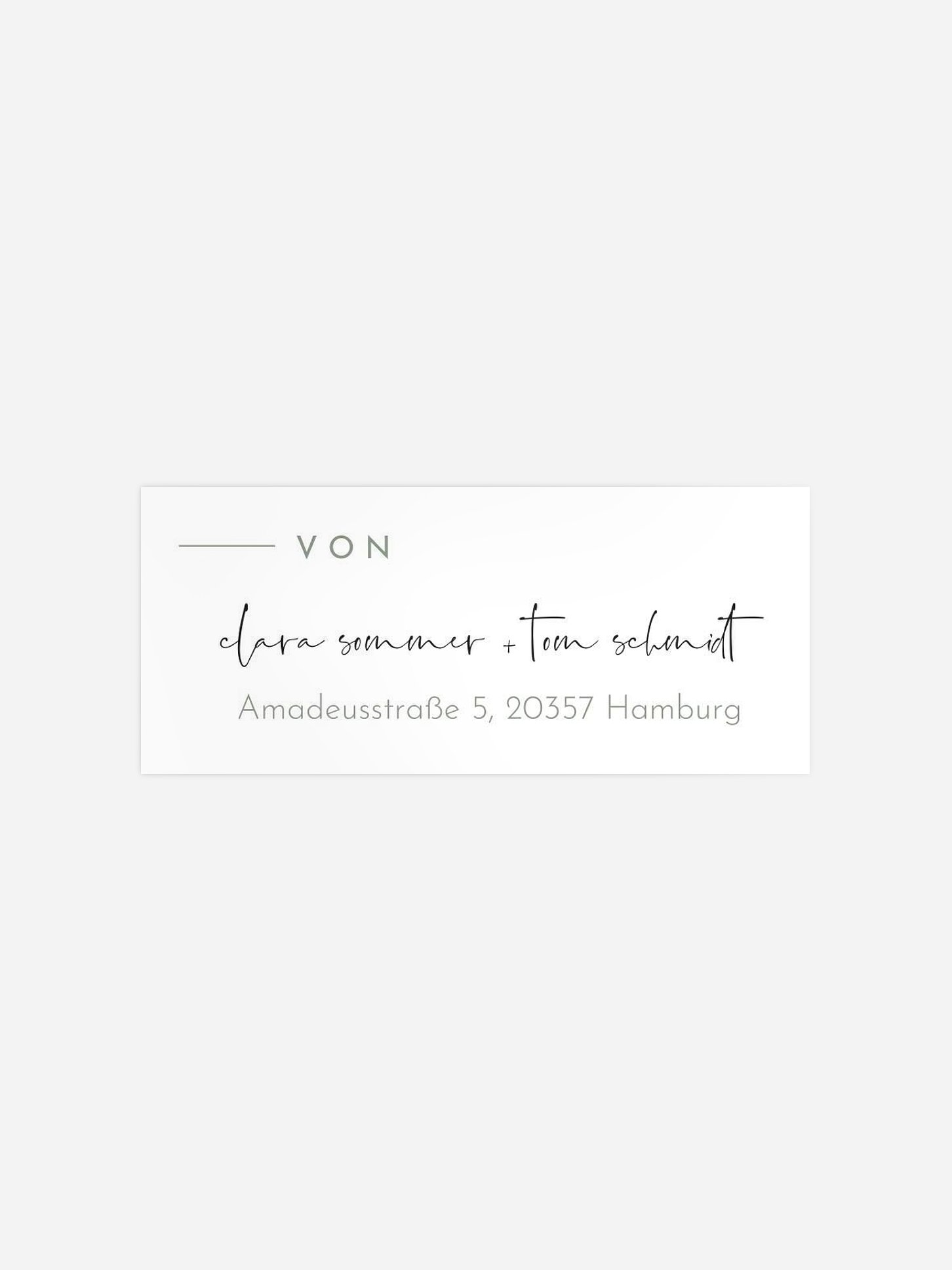 Absenderaufkleber Hochzeit Modern Type