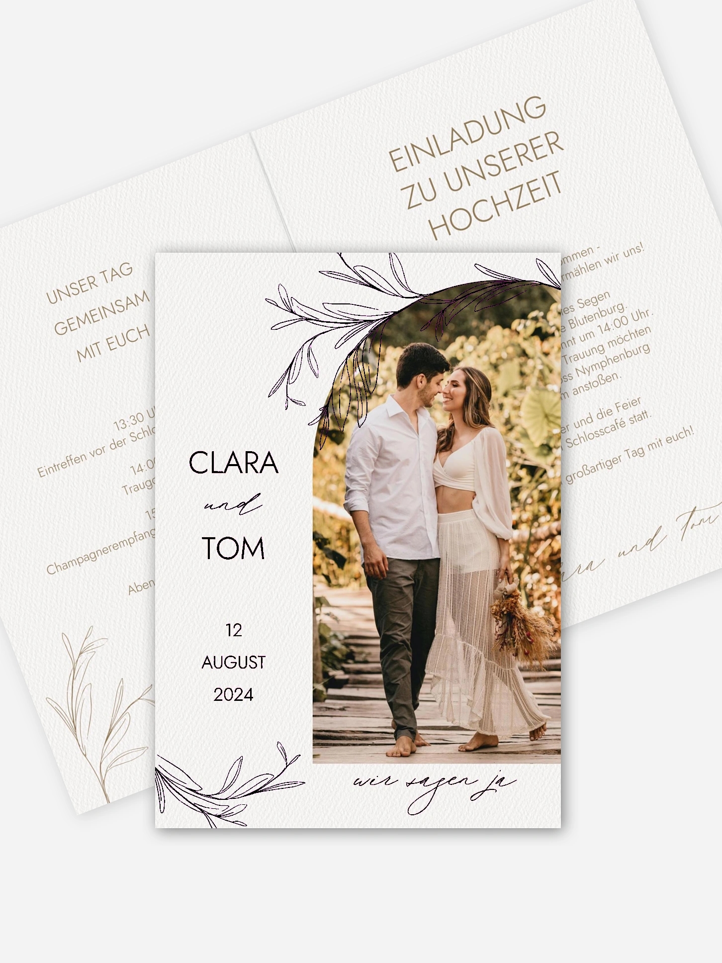 Hochzeitseinladung Golden Olive